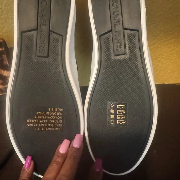 Michael Kors White and Leopard Print Women's Sneakers ((NEVER WORN)) - Picture 8 of 8